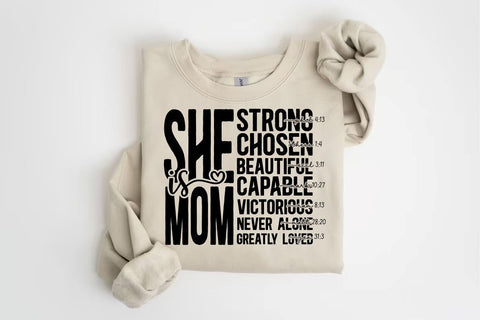 She is Mom PNG, Retro Mother PNG, Blessed Mom Png, Mom Shirt, Mom Life Png, Mother's Day Png, Mom Png, Gift for Mom, Retro Mama Quotes SVG BB Type Studios 
