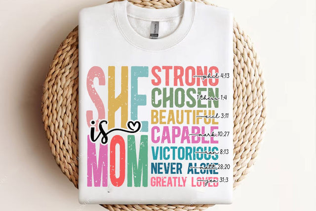 She is Mom PNG, Retro Mother PNG, Blessed Mom Png, Mom Shirt, Mom Life Png, Mother's Day Png, Mom Png, Gift for Mom, Retro Mama Quotes SVG BB Type Studios 