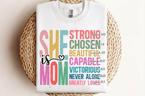She is Mom PNG, Retro Mother PNG, Blessed Mom Png, Mom Shirt, Mom Life Png, Mother's Day Png, Mom Png, Gift for Mom, Retro Mama Quotes SVG BB Type Studios 