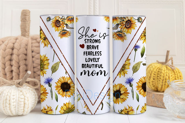 She is Mom Tumbler Wrap PNG 20oz Skinny Tumbler Sublimation Designs Mom Quote Tumbler Design Digital Download Sublimation BouDesign 