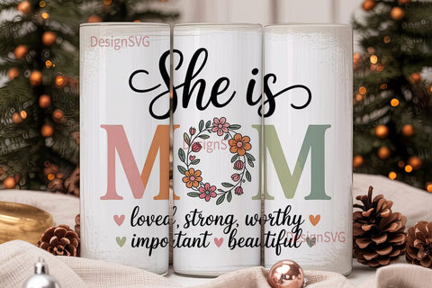 She is Mom Tumbler Wrap PNG Sublimation DesignSVG 