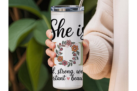 She is Mom Tumbler Wrap PNG Sublimation DesignSVG 
