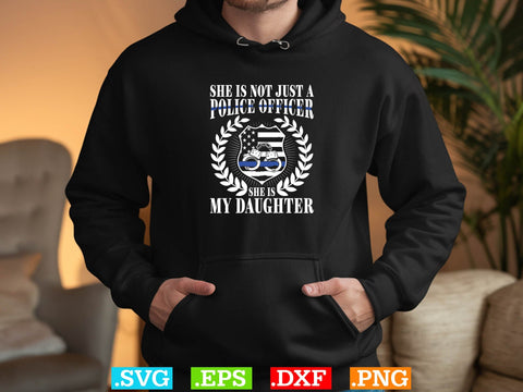 She Is Not Just A militay Officer she is my daughter Shirt, Police Svg, Back the Blue Svg, Thin Blue Line Svg, Police Officer Svg, Police Wife Svg, Distressed Flag SVG Creativeart88 