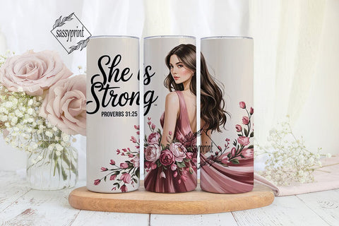 She Is Strong 20oz Tumbler Wrap Sublimation sassyprint 