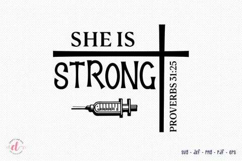 She is Strong - Nurse SVG Design SVG CraftLabSVG 