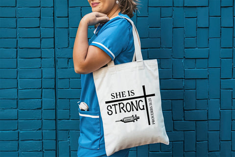 She is Strong - Nurse SVG Design SVG CraftLabSVG 