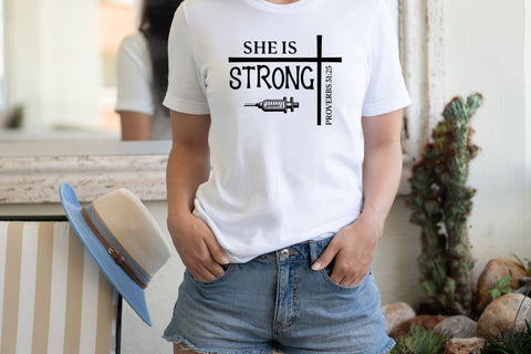 She is Strong - Nurse SVG Design SVG CraftLabSVG 