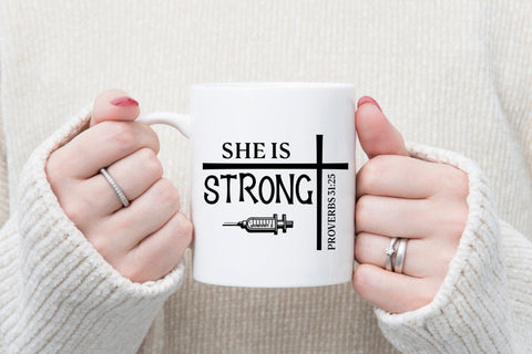 She is Strong - Nurse SVG Design SVG CraftLabSVG 