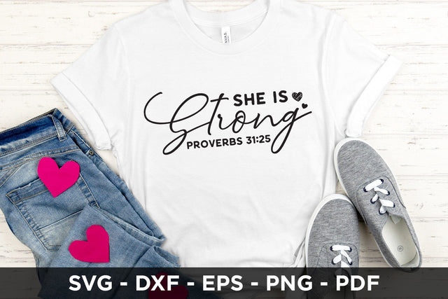 She is Strong Proverbs 31:25, Faith SVG SVG CraftLabSVG 
