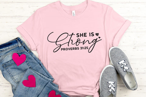 She is Strong Proverbs 31:25, Faith SVG SVG CraftLabSVG 