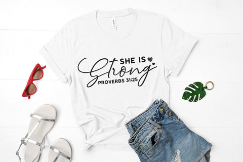 She is Strong Proverbs 31:25, Faith SVG SVG CraftLabSVG 