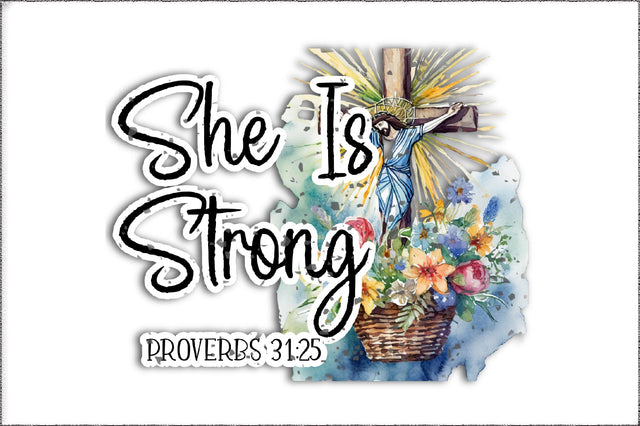 She is strong proverbs 31:25 png sublimation design download, Christian png, Religious png, Jesus png, sublimate designs download Sublimation Jagonath Roy 