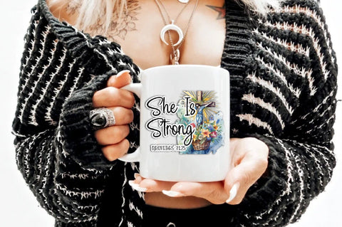 She is strong proverbs 31:25 png sublimation design download, Christian png, Religious png, Jesus png, sublimate designs download Sublimation Jagonath Roy 