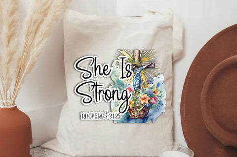 She is strong proverbs 31:25 png sublimation design download, Christian png, Religious png, Jesus png, sublimate designs download Sublimation Jagonath Roy 
