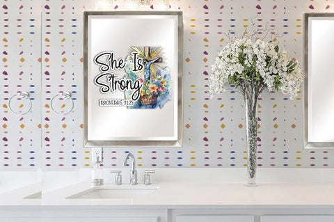 She is strong proverbs 31:25 png sublimation design download, Christian png, Religious png, Jesus png, sublimate designs download Sublimation Jagonath Roy 