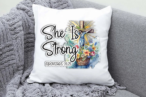 She is strong proverbs 31:25 png sublimation design download, Christian png, Religious png, Jesus png, sublimate designs download Sublimation Jagonath Roy 