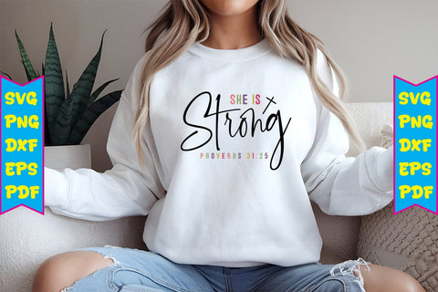 She is Strong Proverbs 31:25 SVG SVG Craftlabsvg24 