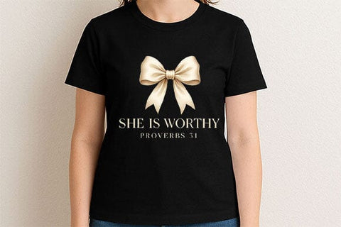 She Is Worthy PNG Proverbs 31 Christian Woman Faith Design SVG BillahCrafts 