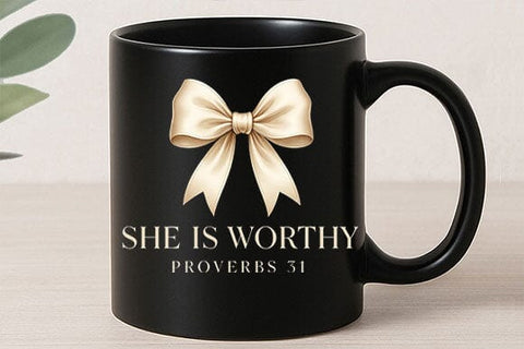 She Is Worthy PNG Proverbs 31 Christian Woman Faith Design SVG BillahCrafts 