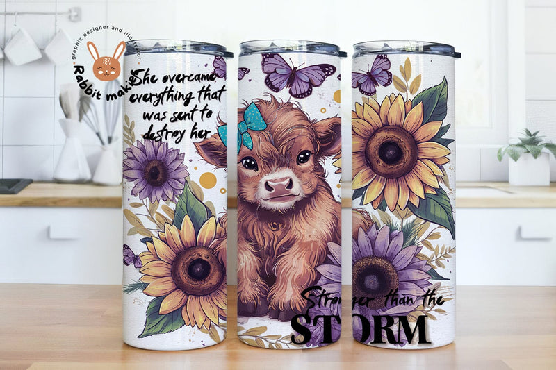 She Overcame Everything 20oz Skinny Sublimation Tumbler Design Sublimation Rabbitmakies 