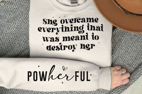 She overcame everything that was meant to destroy her Sleeve SVG Design, Inspirational sleeve SVG, Motivational Sleeve SVG Design, Positive Sleeve SVG SVG Regulrcrative 