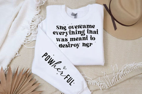 She overcame everything that was meant to destroy her Sleeve SVG Design, Inspirational sleeve SVG, Motivational Sleeve SVG Design, Positive Sleeve SVG SVG Regulrcrative 