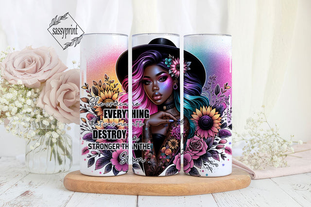 She overcame everything that was meant to destroy her. Stronger than the storm 20oz Tumbler Wrap Png, Motivational Quote Sublimation Designs, Digital Downloads PNG Sublimation sassyprint 