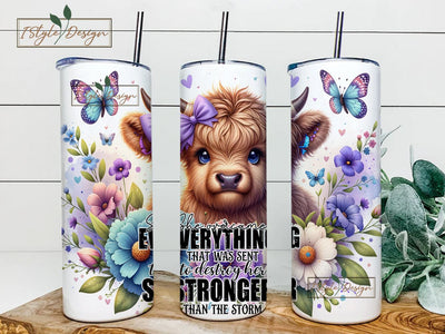 She overcame everything that was sent to destroy her Stronger than the storm 20oz Skinny Sublimation Design Sublimation iStyleDesign 