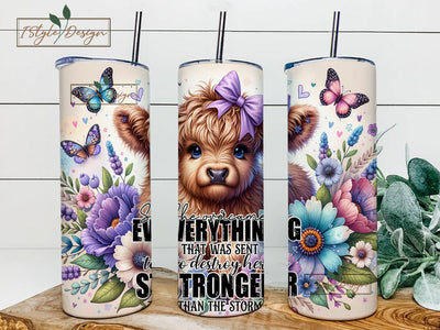 She overcame everything that was sent to destroy her Stronger than the storm 20oz Skinny Sublimation Design Sublimation iStyleDesign 