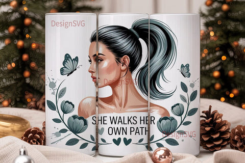 She Walks Her Own Path Tumbler Wrap Sublimation DesignSVG 