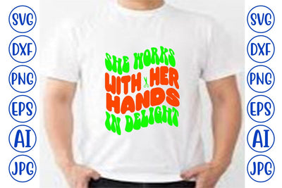 she works with her hands in delight Retro SVG SVG Syaman 