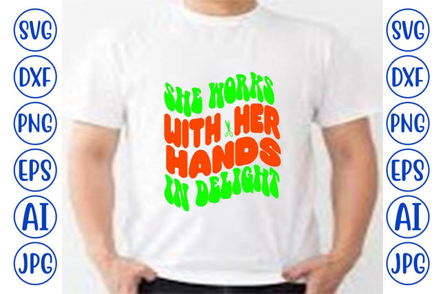 she works with her hands in delight Retro SVG SVG Syaman 