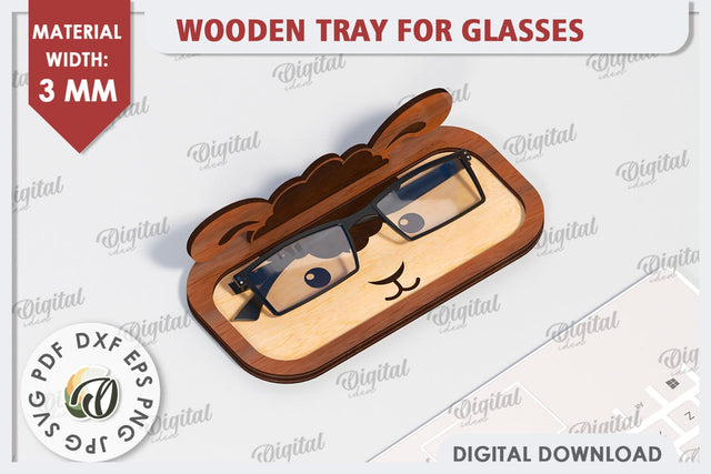 Sheep Eyeglass Holder Laser Cut. Animal Eyeglass Tray SVG SVG Evgenyia Guschina 