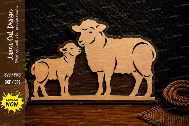 Sheep Family Laser Cut Svg Design SVG Regulrcrative 