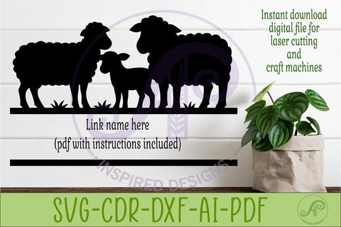 Sheep Family Name Sign, Farm lovers SVG for Laser cutting SVG APInspireddesigns 