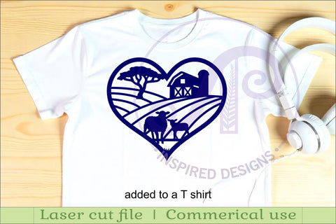 Sheep farm heart wall sign, SVG file. SVG APInspireddesigns 