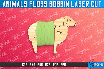 Sheep Floss Bobbins Laser Cut | Laser Cut Design | CNC File SVG Fly Design 