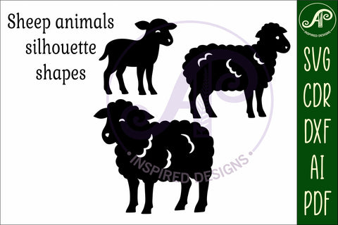 Sheep silhouette laser cut outs SVG file SVG APInspireddesigns 