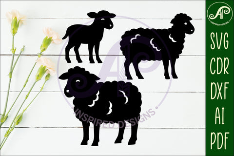 Sheep silhouette laser cut outs SVG file SVG APInspireddesigns 