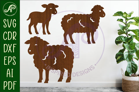 Sheep silhouette laser cut outs SVG file SVG APInspireddesigns 