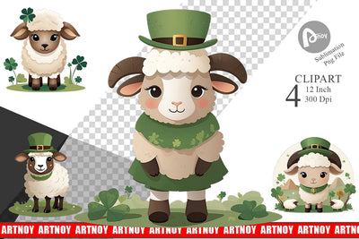 Sheep St. Patrick Clipart Sublimation artnoy 