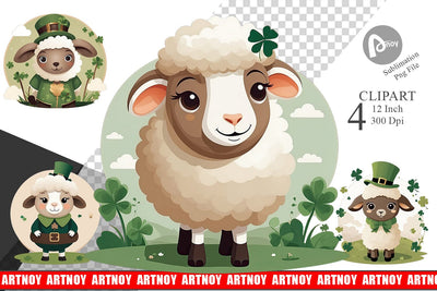 Sheep St. Patrick Clipart Sublimation artnoy 
