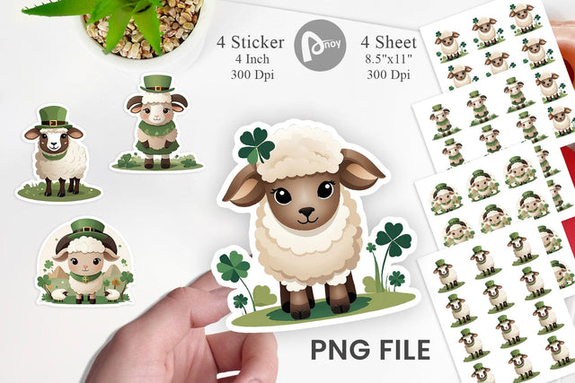 Sheep St. Patrick Sticker Sublimation artnoy 