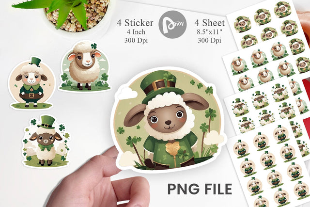 Sheep St. Patrick Sticker Sublimation artnoy 