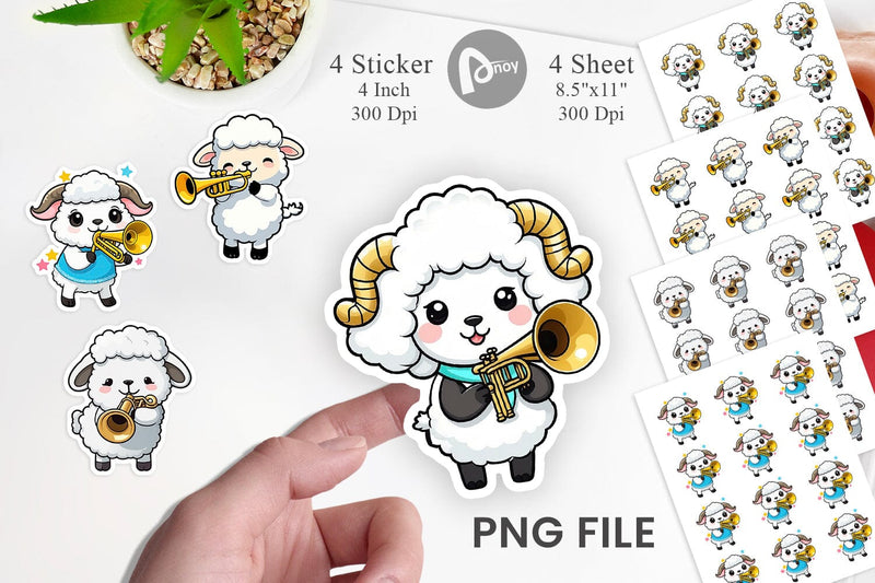 Sheep Sticker New Year Sublimation artnoy 