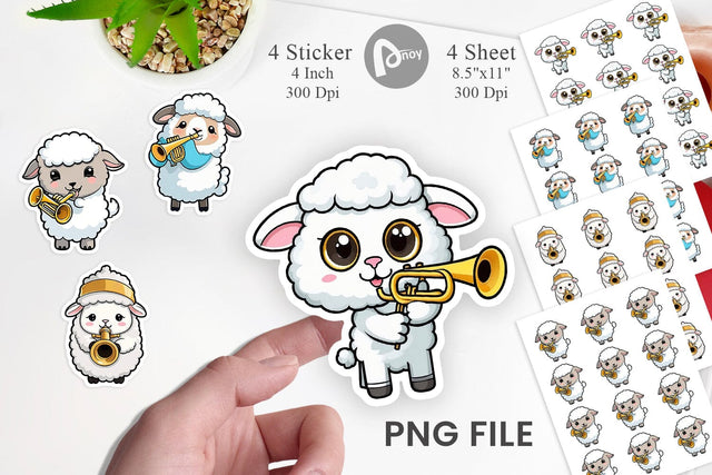 Sheep Sticker New Year Sublimation artnoy 