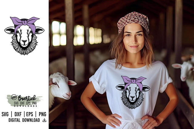 Sheep with bandana, SVG file SVG Boertiek 