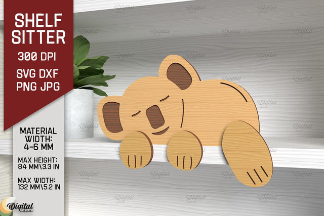 Shelf Sitters Coala Laser Cut. Sleeping Coala SVG SVG Evgenyia Guschina 