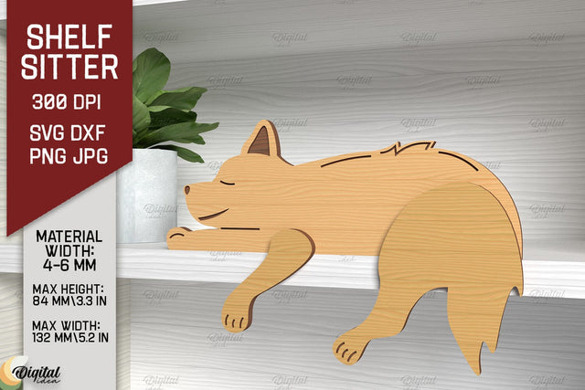 Shelf Sitters Dog Laser Cut. Sleeping Dog SVG SVG Evgenyia Guschina 