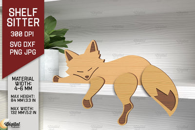 Shelf Sitters Fox Laser Cut. Sleeping Fox SVG SVG Evgenyia Guschina 